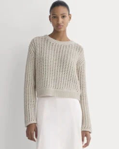 Open-Knit Crew in Elevated Cotton