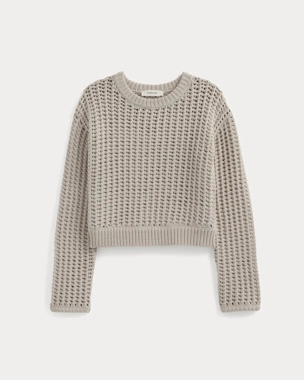 Open-Knit Crew in Elevated Cotton