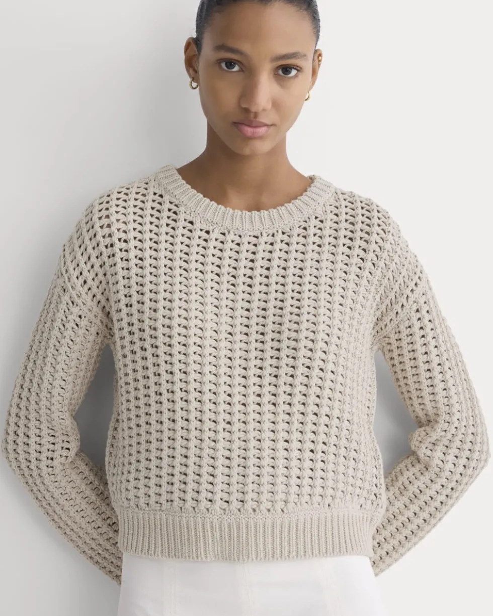 Open-Knit Crew in Elevated Cotton