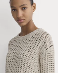 Open-Knit Crew in Elevated Cotton