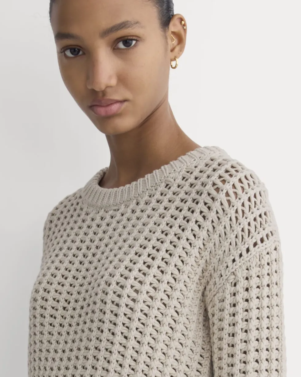 Open-Knit Crew in Elevated Cotton