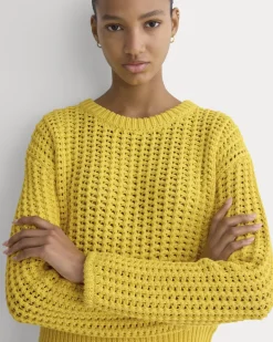 Open-Knit Crew in Elevated Cotton