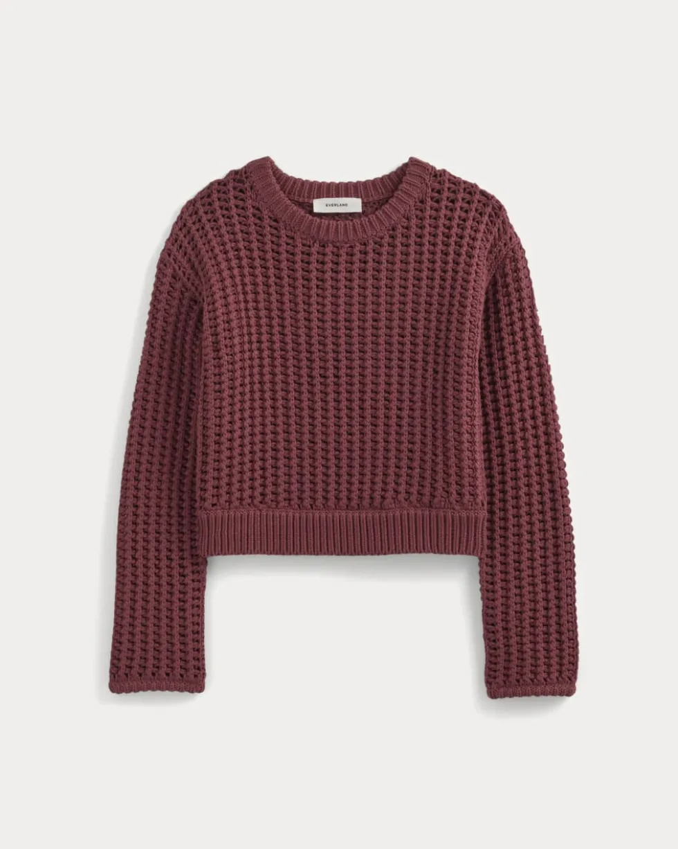 Open-Knit Crew in Elevated Cotton