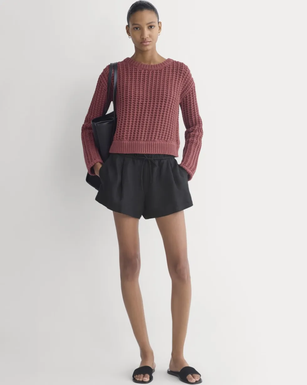 Open-Knit Crew in Elevated Cotton