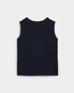 Open-Knit Tunic Vest in Elevated Cotton