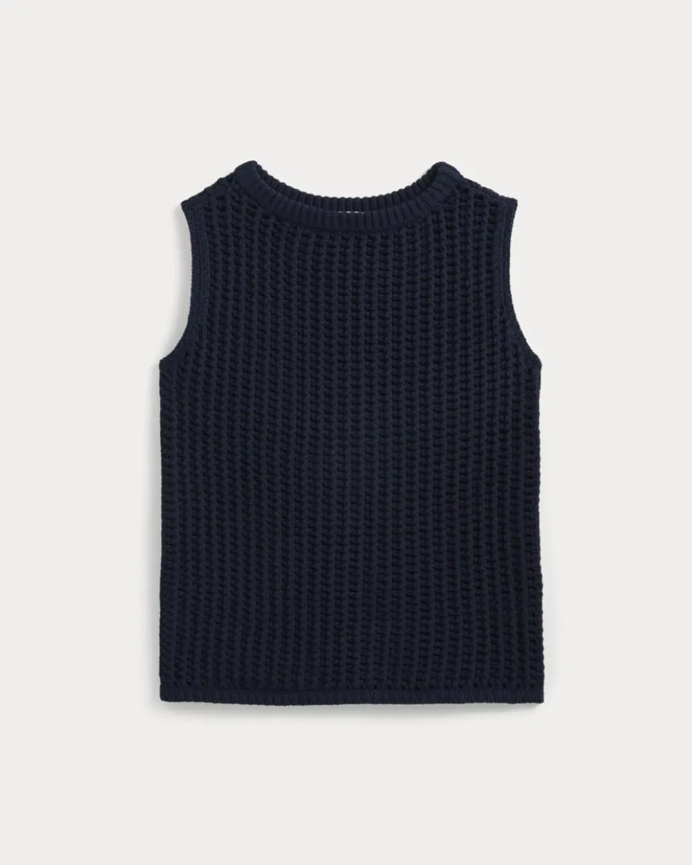 Open-Knit Tunic Vest in Elevated Cotton