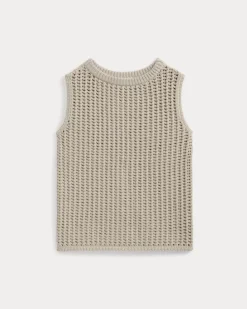 Open-Knit Tunic Vest in Elevated Cotton