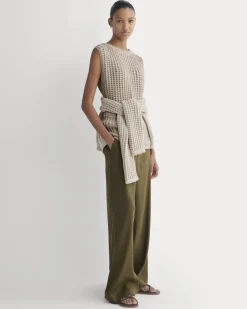 Open-Knit Tunic Vest in Elevated Cotton