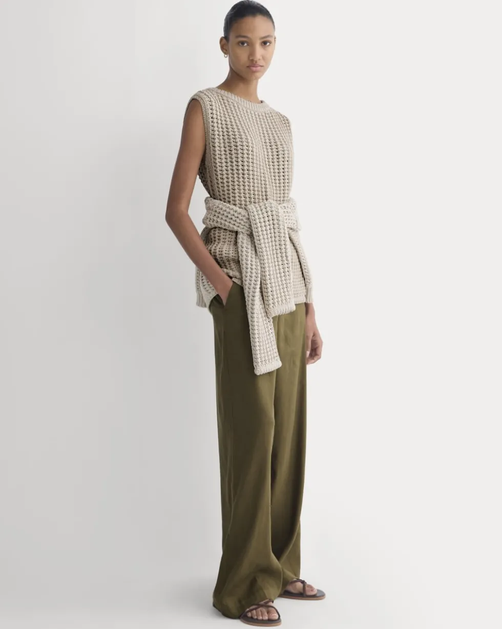 Open-Knit Tunic Vest in Elevated Cotton