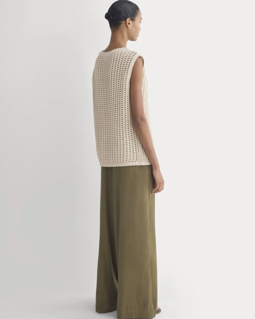 Open-Knit Tunic Vest in Elevated Cotton