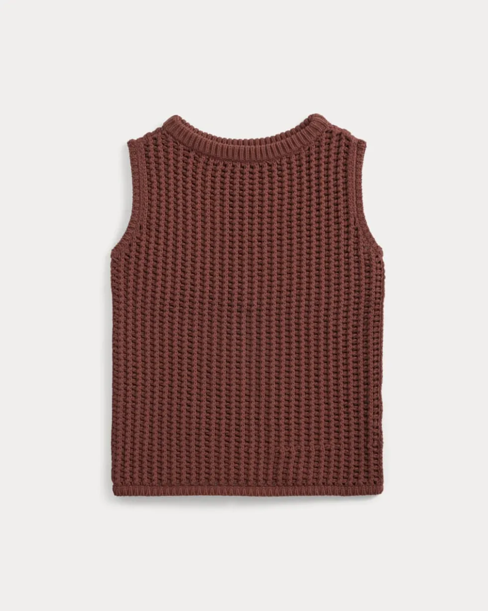 Open-Knit Tunic Vest in Elevated Cotton