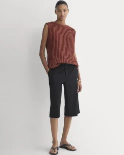 Open-Knit Tunic Vest in Elevated Cotton