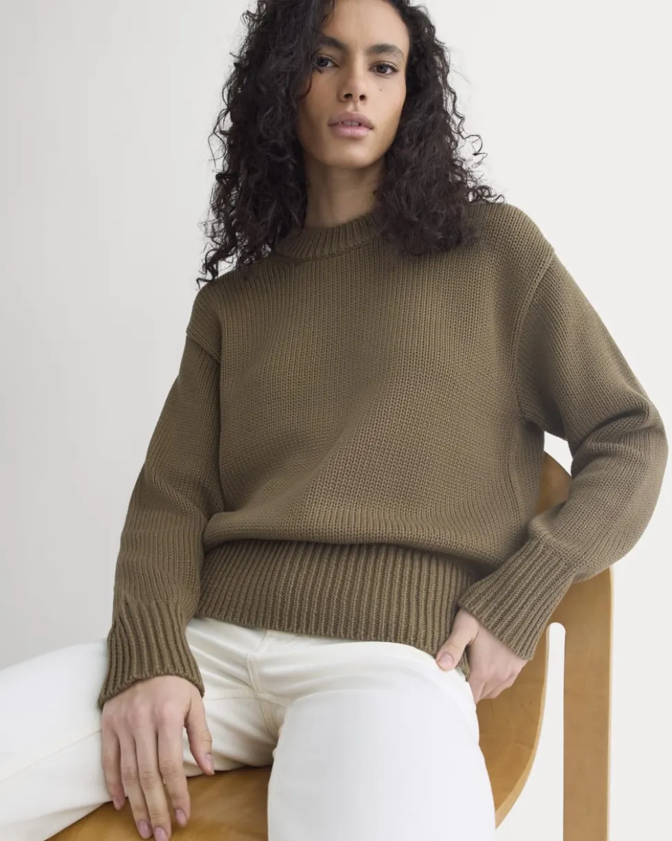 Oversized Cocoon Crew in Elevated Cotton