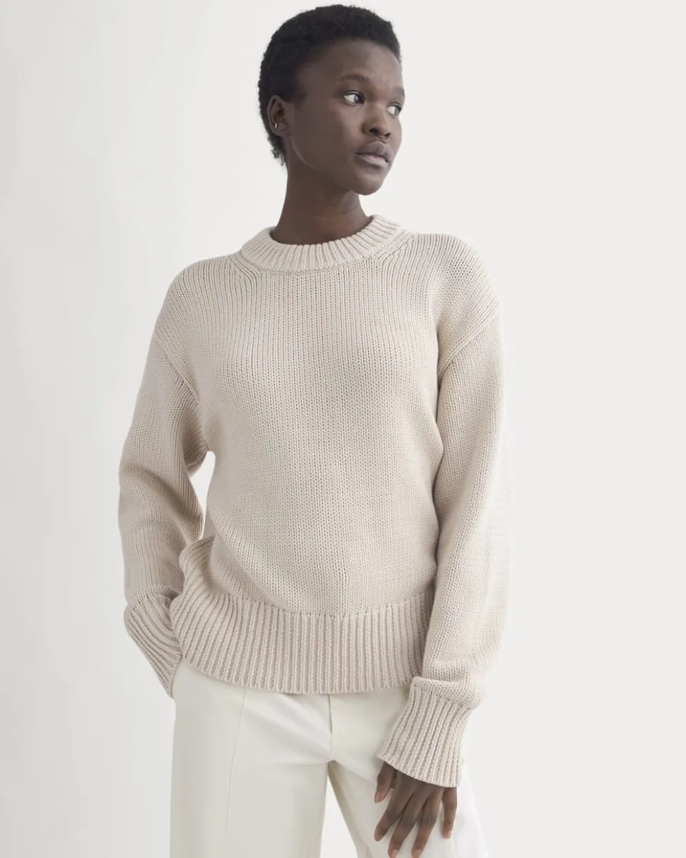 Oversized Cocoon Crew in Elevated Cotton