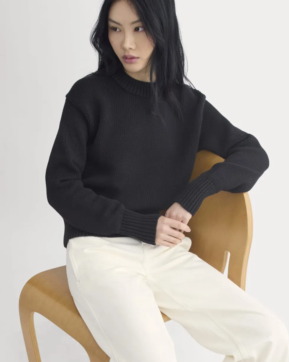 Oversized Cocoon Crew in Elevated Cotton
