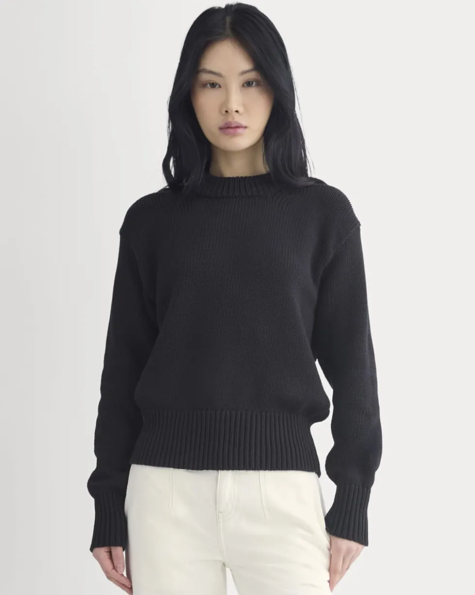 Oversized Cocoon Crew in Elevated Cotton