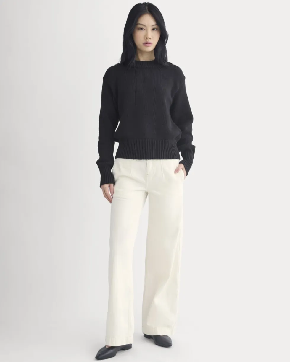 Oversized Cocoon Crew in Elevated Cotton