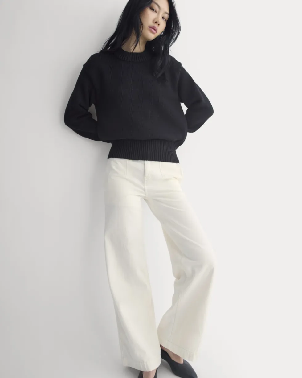 Oversized Cocoon Crew in Elevated Cotton