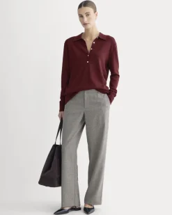 Oversized Polo Sweater in Cotton Merino