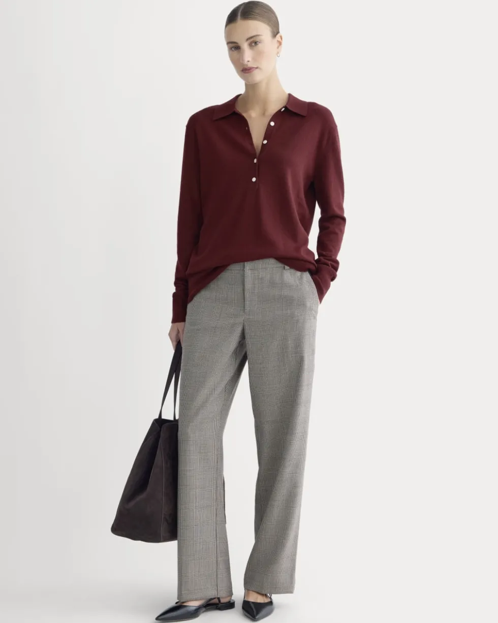Oversized Polo Sweater in Cotton Merino