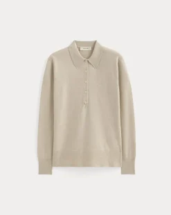 Oversized Polo Sweater in Cotton Merino