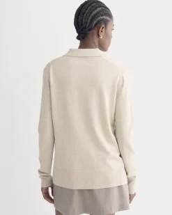 Oversized Polo Sweater in Cotton Merino