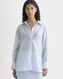 Oversized Shirt in Cotton-Silk Organza