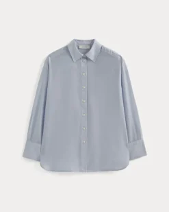 Oversized Shirt in Cotton-Silk Organza