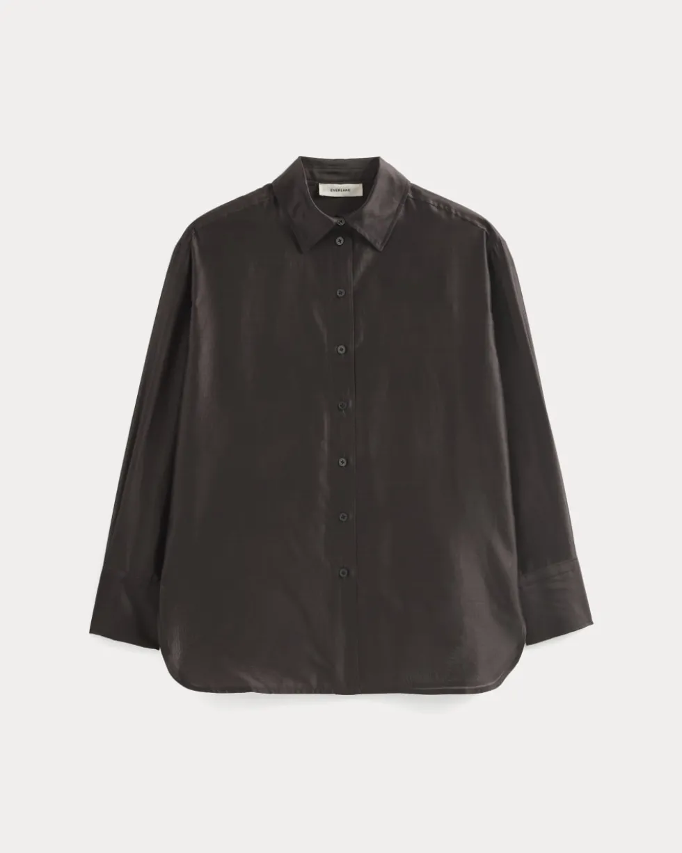 Oversized Shirt in Cotton-Silk Organza