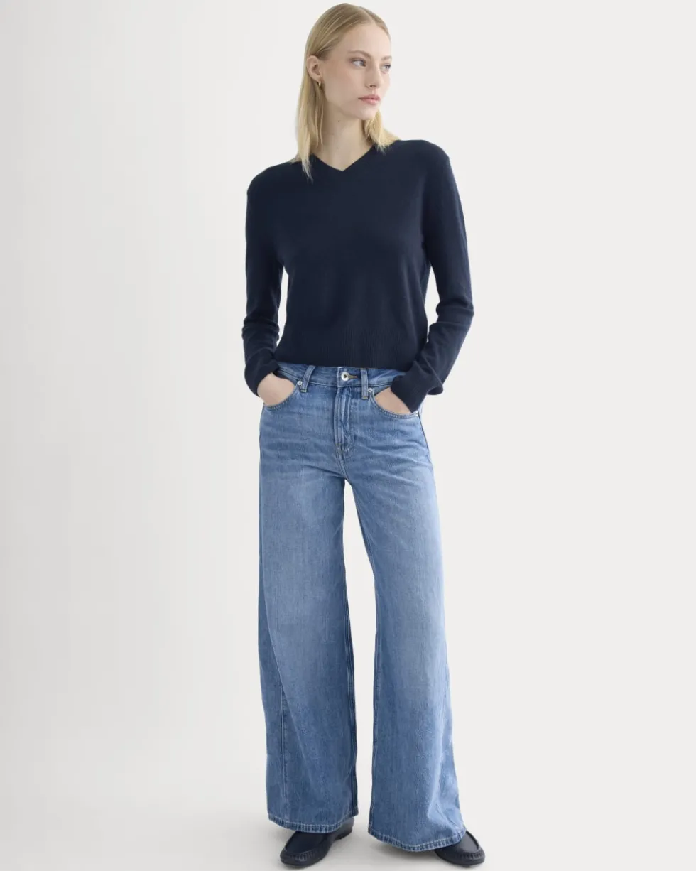Paneled Wide-Leg Jean