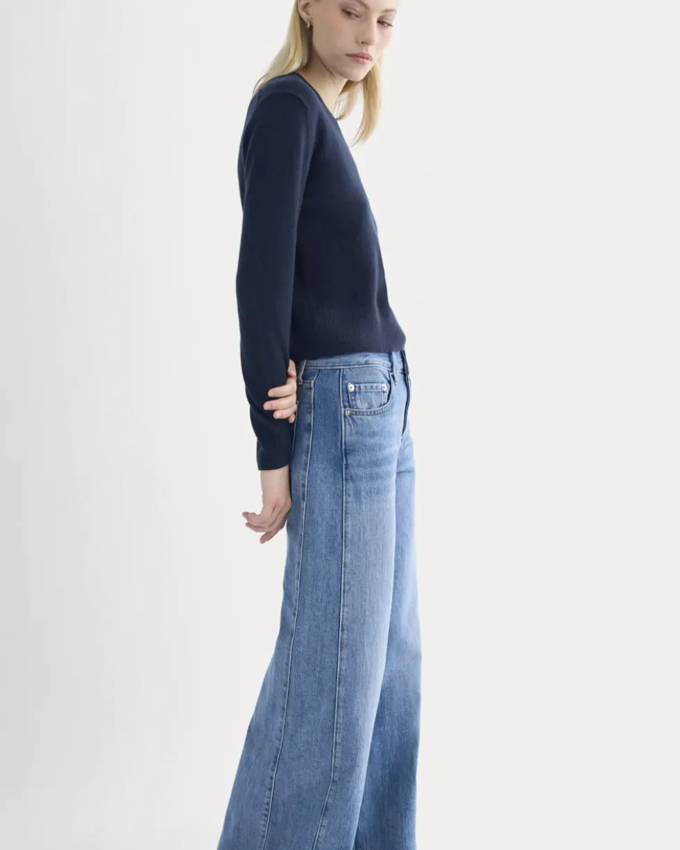 Paneled Wide-Leg Jean
