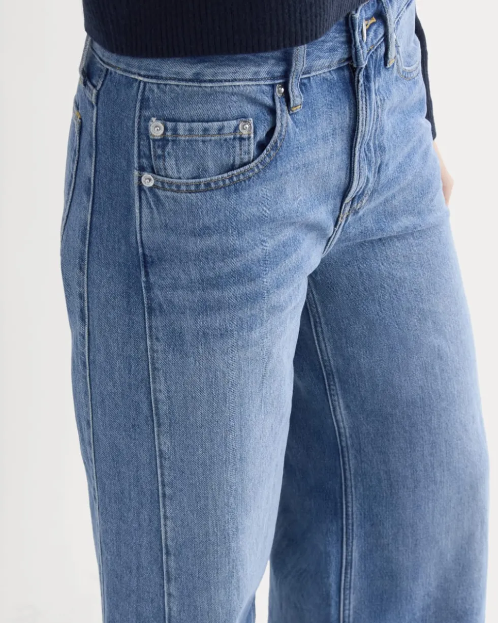 Paneled Wide-Leg Jean