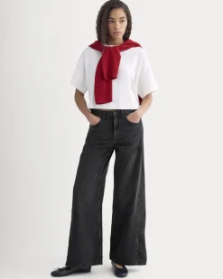 Paneled Wide-Leg Jean