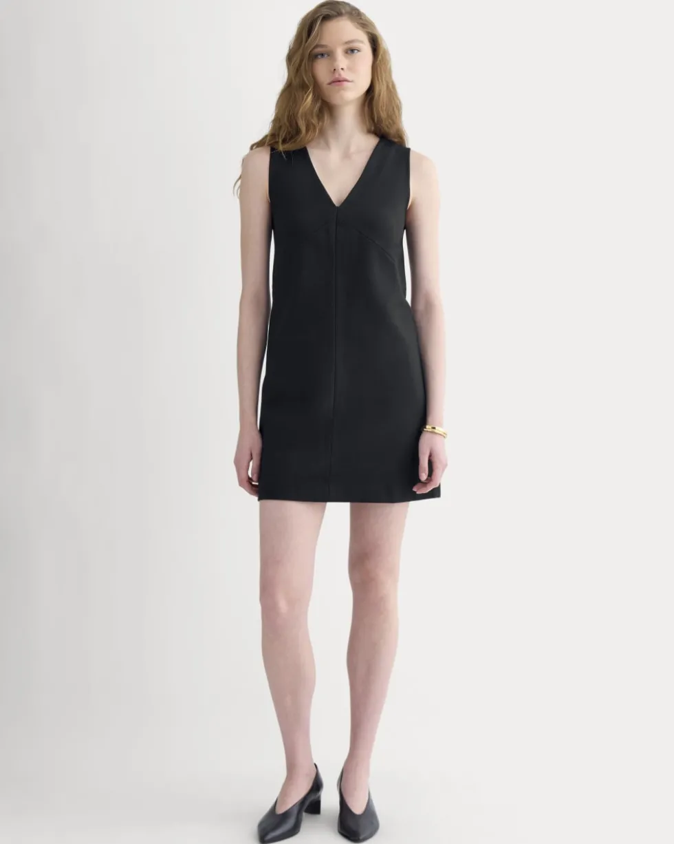 Ponte V-Neck Mini Dress