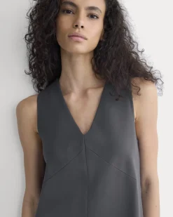 Ponte V-Neck Mini Dress