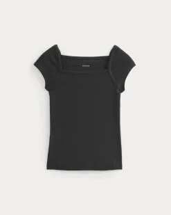 RetroSoft Cotton Square-Neck Tee