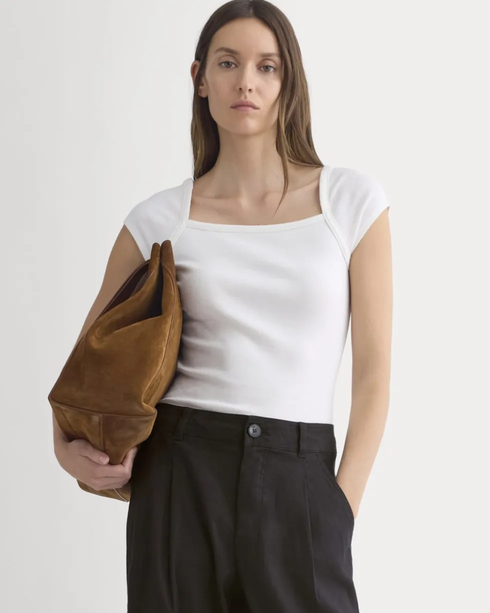 RetroSoft Cotton Square-Neck Tee