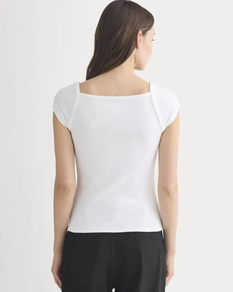 RetroSoft Cotton Square-Neck Tee