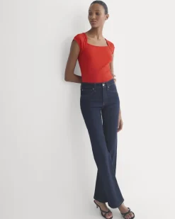 RetroSoft Cotton Square-Neck Tee
