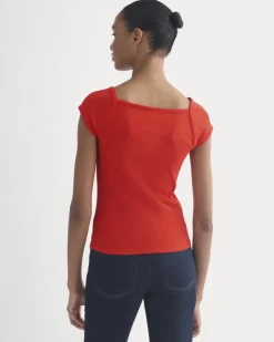 RetroSoft Cotton Square-Neck Tee