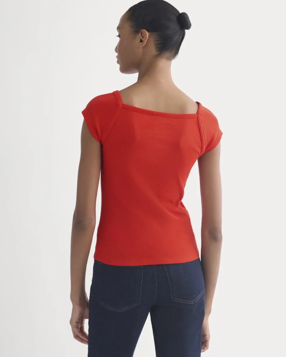 RetroSoft Cotton Square-Neck Tee