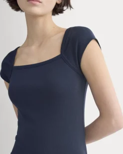 RetroSoft Cotton Square-Neck Tee