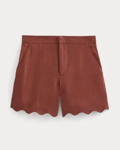 Scalloped Edge Short in Linen
