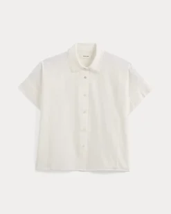 Scalloped-Collar Square Shirt