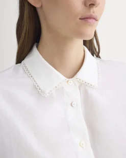 Scalloped-Collar Square Shirt