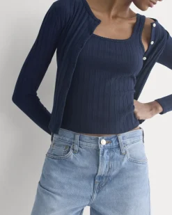 Scoop-Neck Tank in Pointelle