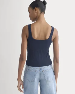 Scoop-Neck Tank in Pointelle