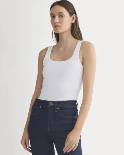 Scoop-Neck Tank in Pointelle