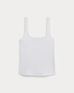 Scoop-Neck Tank in Pointelle