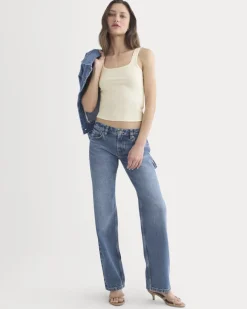 Scoop-Neck Tank in Pointelle